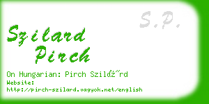 szilard pirch business card